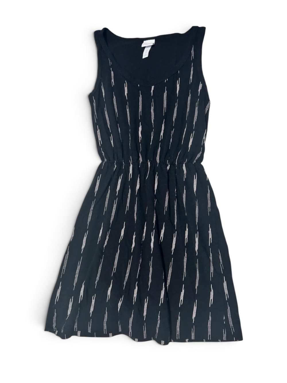 H&M Women’s Black & White Sleeveless Patterned Mini Dress